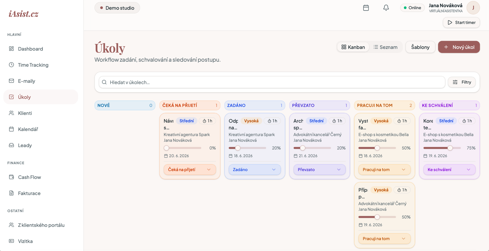 Úkoly – Kanban workflow